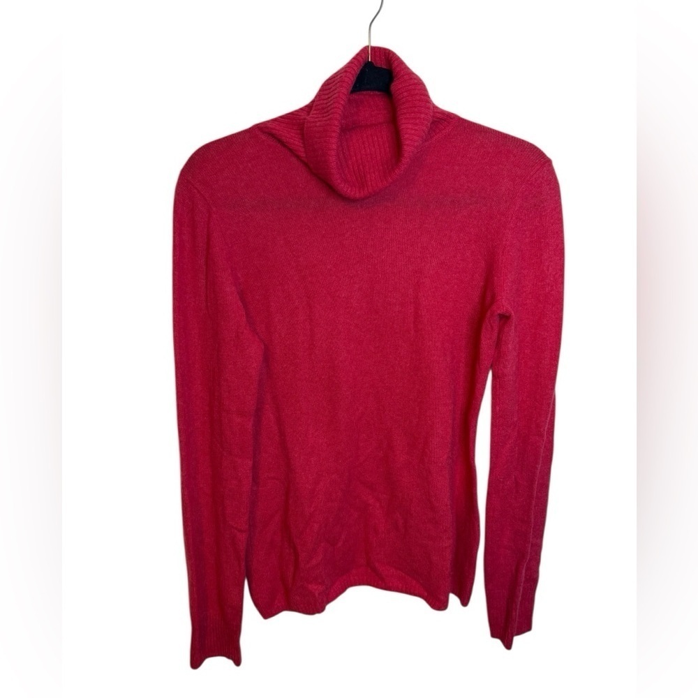 J.Crew Strawberry Red Cashmere Turtleneck Sweater